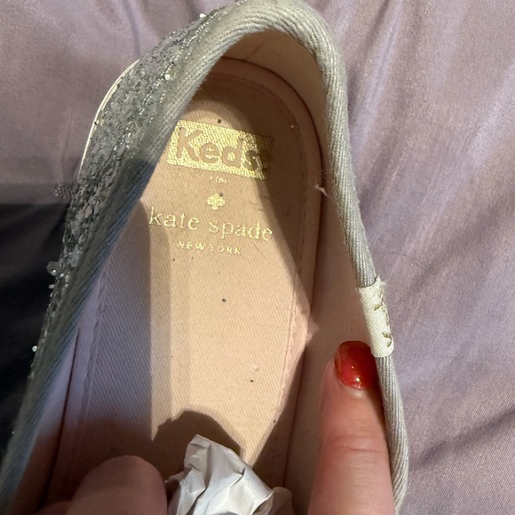 Kate Spade Glitter Slip-On Shoes - Silver - Picture 6 of 9